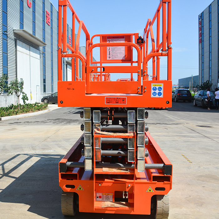 Auto-leveling lift platform hydraulic lifter 24v 6 m mobile electric mini scissor lift