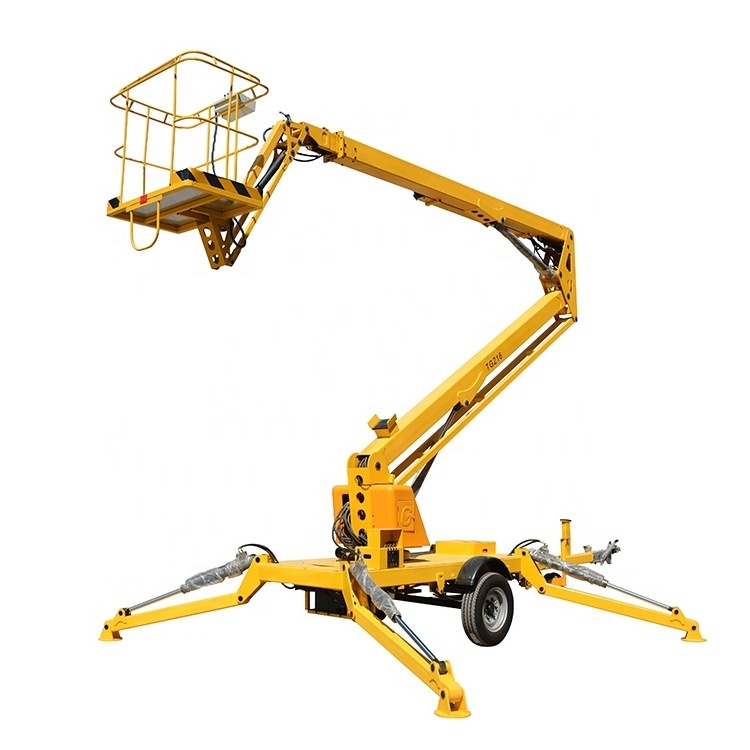 Trailer mounted cherry pickers mini boom lift zoom boom small size man lift sky boom lift for sale