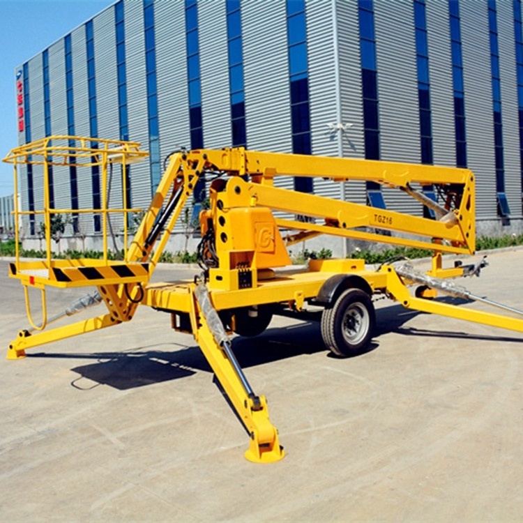 Trailer mounted cherry pickers mini boom lift zoom boom small size man lift sky boom lift for sale