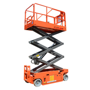 Auto-leveling lift platform hydraulic lifter 24v 6 m mobile electric mini scissor lift