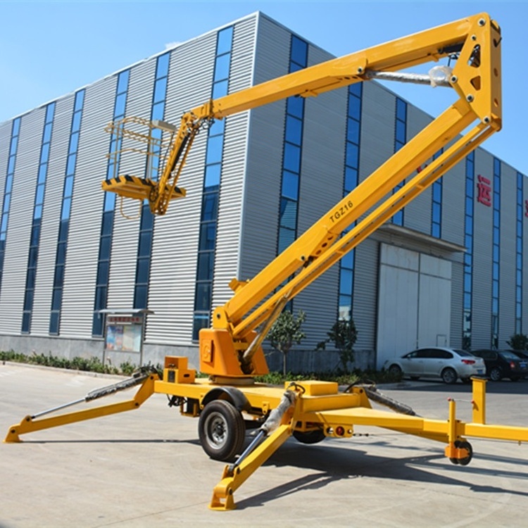 Trailer mounted cherry pickers mini boom lift zoom boom small size man lift sky boom lift for sale