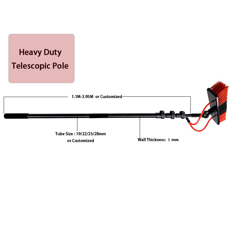 Qiyun Aluminum Telescopic Window Cleaner and Solar Panel Washing Tools with Liquid Soap Dispensers for Household Cleaning