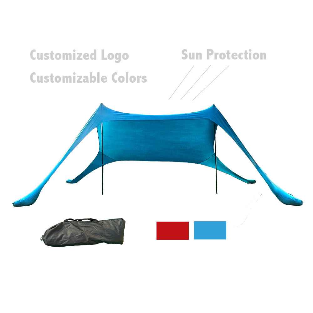 Custom Adjustable Aluminum Pole Portable Beach Tent Lightweight Outdoor Sun Shade Umbrella for Travel Shelter