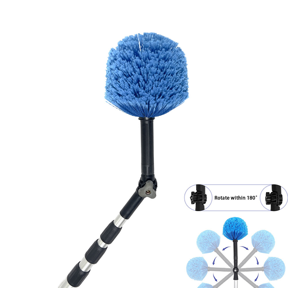 Window cleaning equipment spider web cleaning microfiber fluffy duster with extension pole 6pcs cleaning tool set