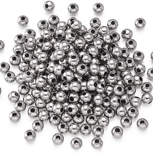 Factory Price 2-12mm Stainless Steel Jewelry Making Beads, Round Big Hole Stainless Steel Spacer Beads