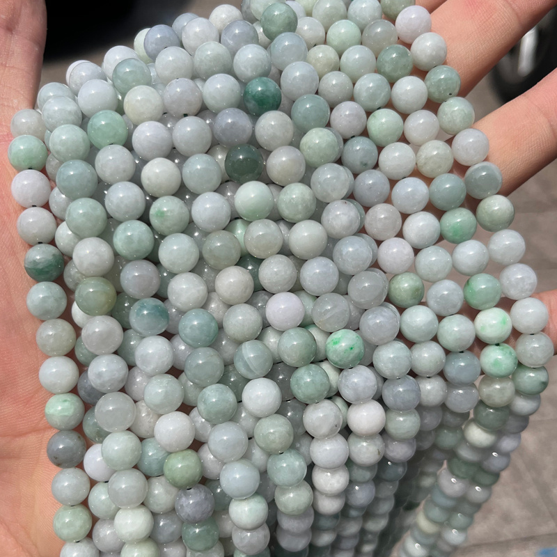 Wholesale Natural Burma Jade Gemstone 4mm 6mm 8mm 10mm Round Smooth Myanmar Jade Beads For Jewelry Making