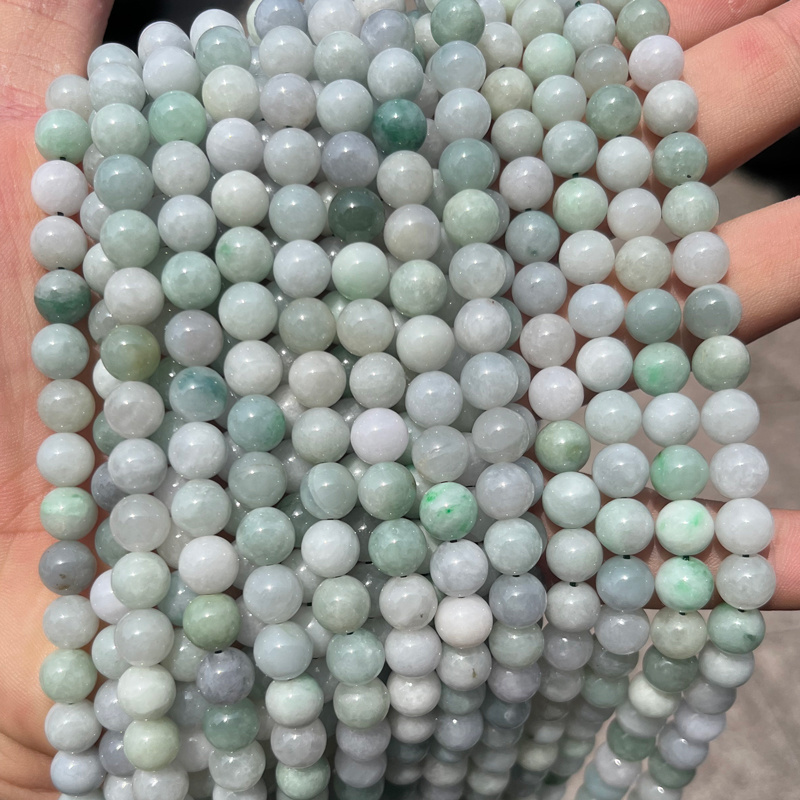 Wholesale Natural Burma Jade Gemstone 4mm 6mm 8mm 10mm Round Smooth Myanmar Jade Beads For Jewelry Making