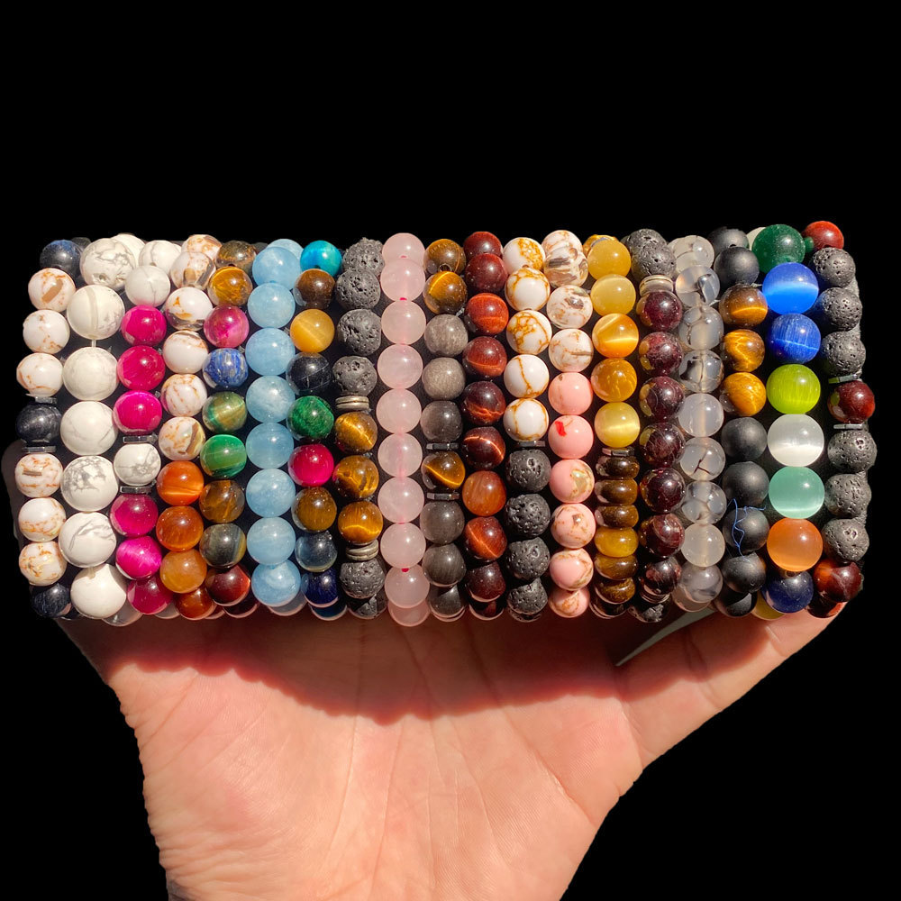 Fashion Cheap Customize Luxury 8mm Stretch Beaded Crystal Bracelet, Natural Stone Bead Bracelets For Women Men jewelry Gift