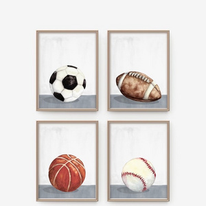 Nursery wall art Boys room decor Playroom Teen boys wall art Soccer Football basketball baseball Canvas Painting