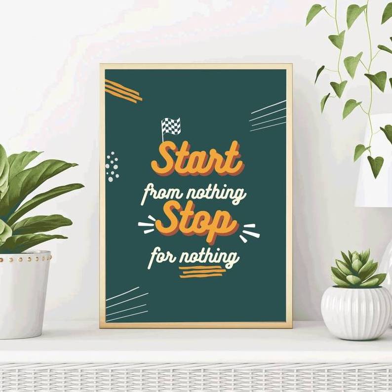 Motivational Quote For Home And Office Decor Motivation Canvas Wall Art Print for home decor living room