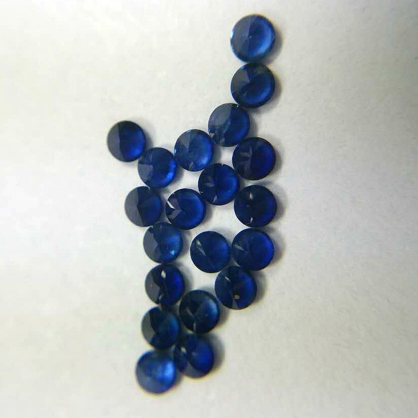 Wholesale Synthetic 114# Spinel Round Cut Blue Sapphire Gemstones For Jewelry