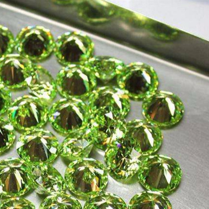 Synthetic Round Apple Green Cubic Zirconia gemstone