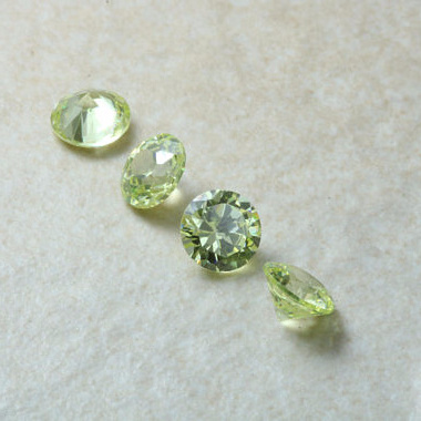 Synthetic Round Apple Green Cubic Zirconia gemstone