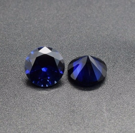 Synthetic Loose  Spinel  Stone #34  #113  #114  Wholesale Round Shape Spinel  Blue Color