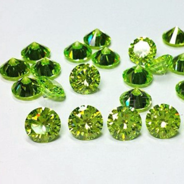 Synthetic Round Apple Green Cubic Zirconia gemstone