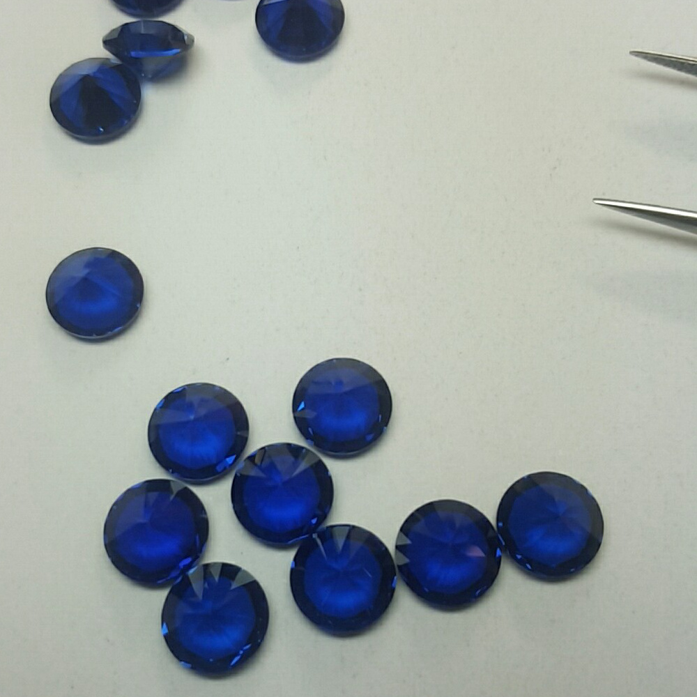 Synthetic Loose  Spinel  Stone #34  #113  #114  Wholesale Round Shape Spinel  Blue Color