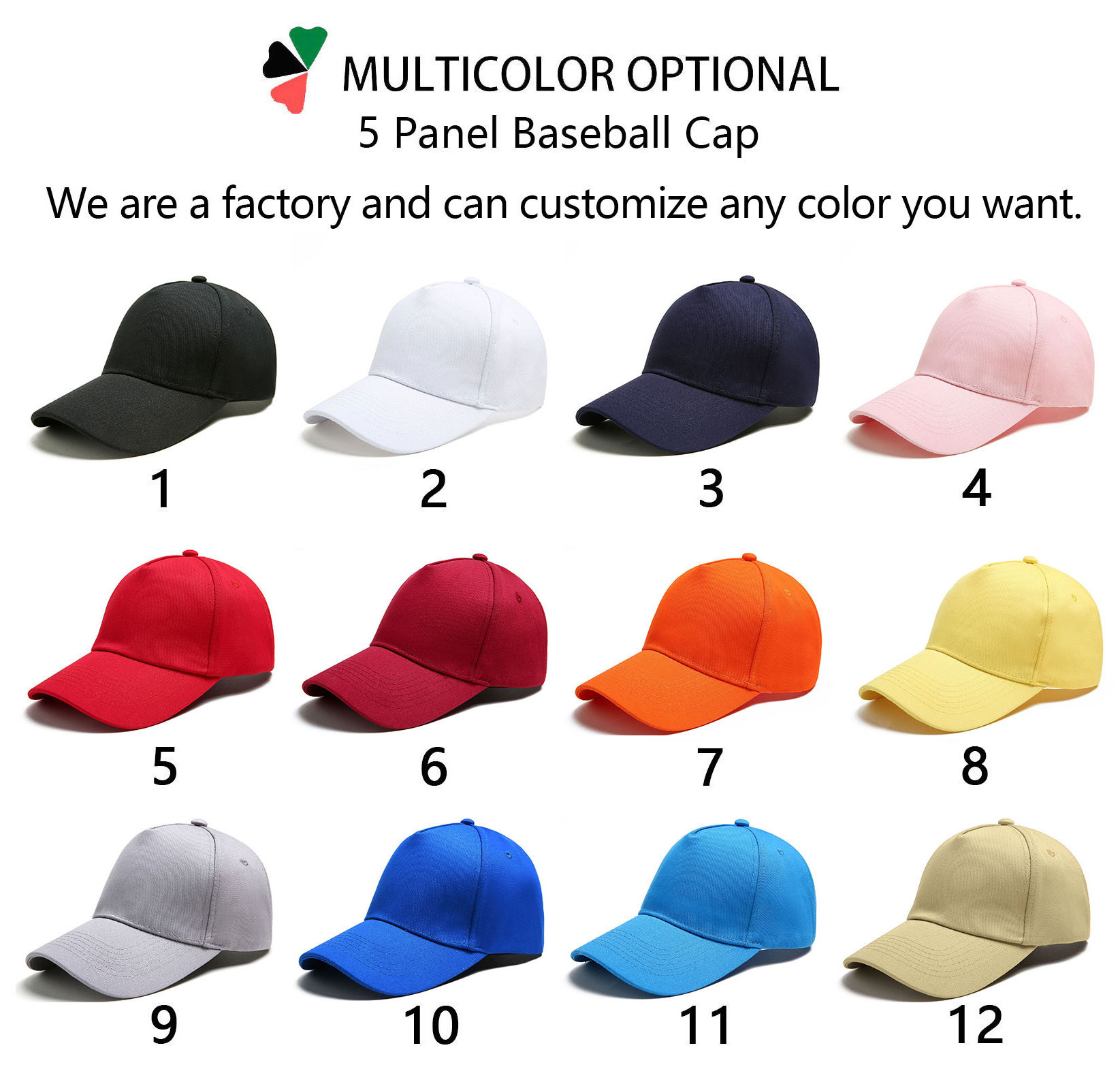 OEM/ODM High Quality Hats With Custom Embroidery Logo Unisex Kids Adults Running Sports Baseball Caps Adjustable Buckle Fitted