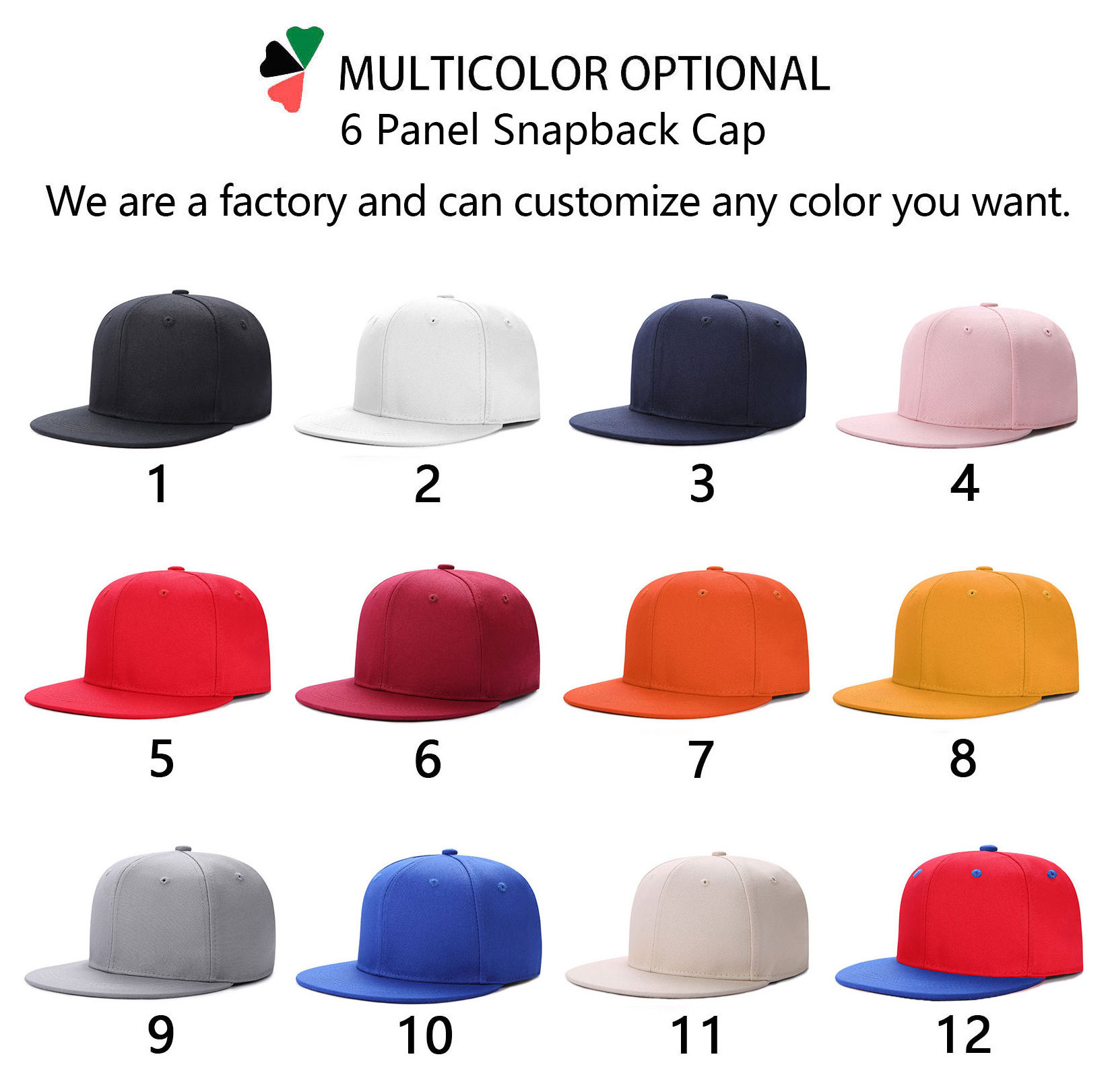 OEM ODM Customized Flat Brim 3D Embroidery Snapback Caps Custom Sports Hats With Logo Cap Wholesale Hip Hop Caps For Men