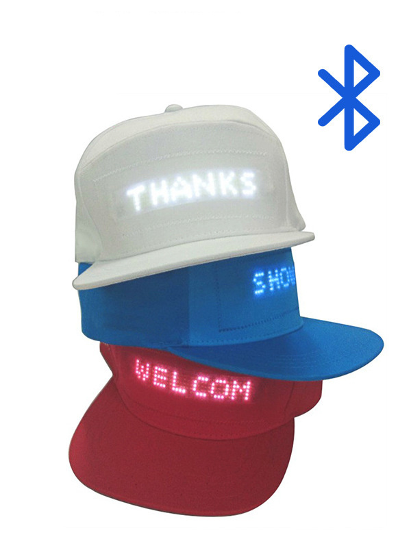 Light Up Scrolling LED Display Caps Message Hats Glowing Logo Baseball Cap With LED Light