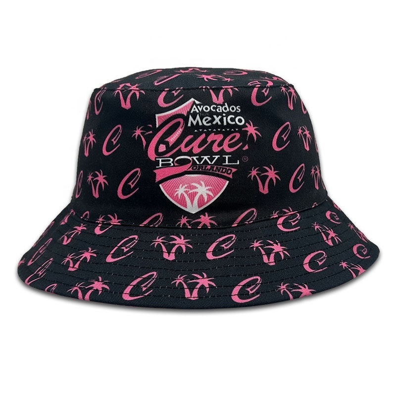 OEM ODM bucket hat custom logo all over print pattern with string reversible sublimated embroidery cap Fisherman hat Adults