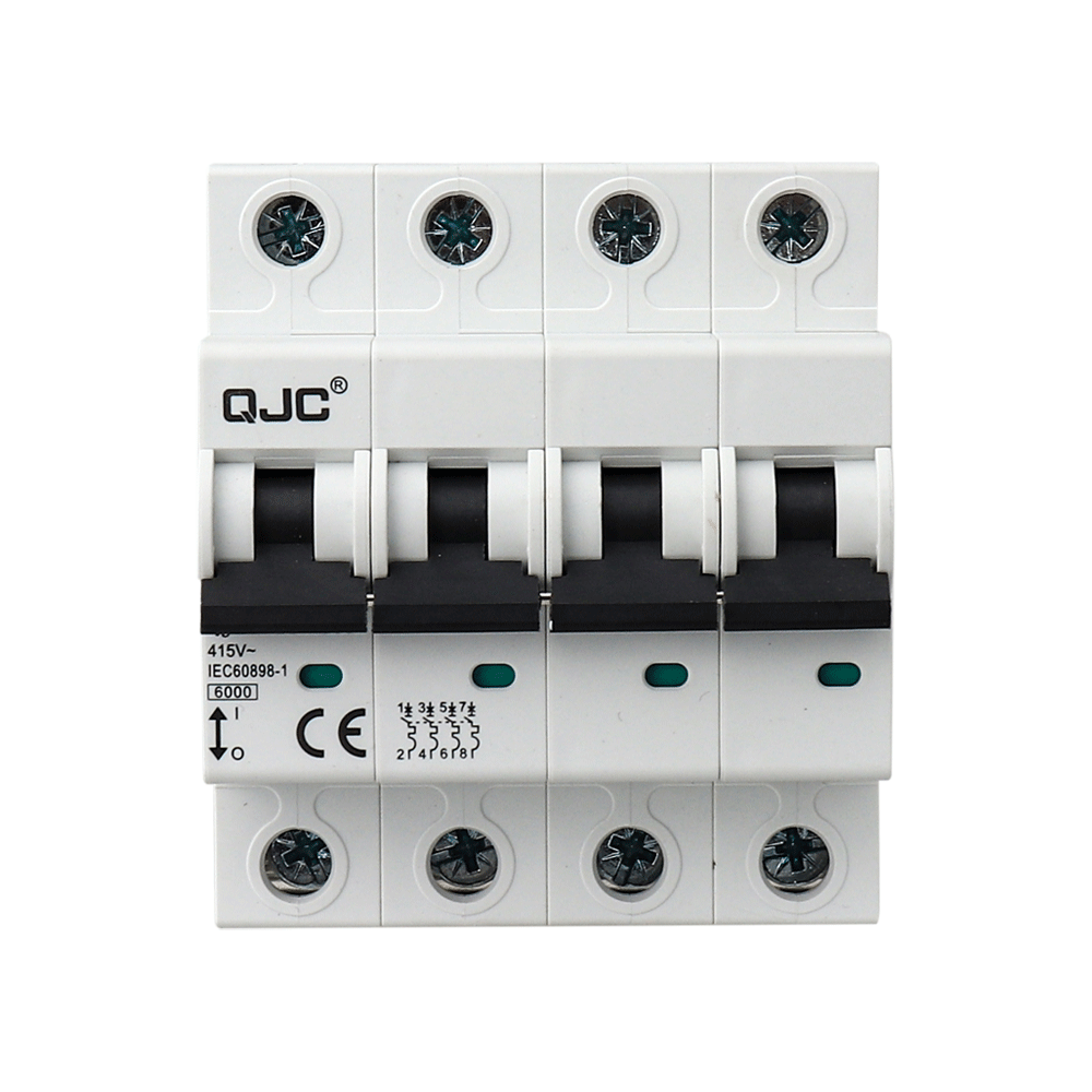 2024 QJC DC Miniature Circuit Breakers Solar PV MCB 12V 24V 48V 550V 1000V Main Switch 2P 4P 10A 16A 20A 32A 63A Battery Protect