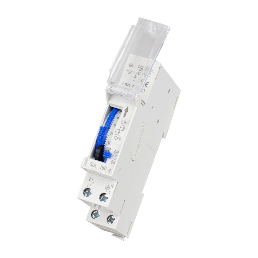 QJC High Quality DIN Rail 220VAC 24 Hour Rotary Electric Analog Mechanical Auto off SUL180A 15 Minutes Timer Switch