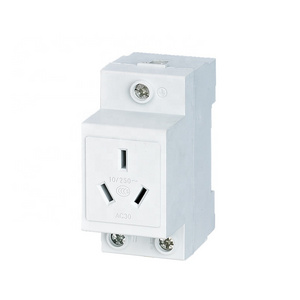 QJC Wholesale AC30 10A 3 Plug Din Rail Mounted Modular Switch Socket