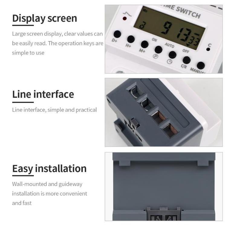 QJC 220V  60A 80A 100A high current Programmable Timing switch Controller Auto Time Control Switch