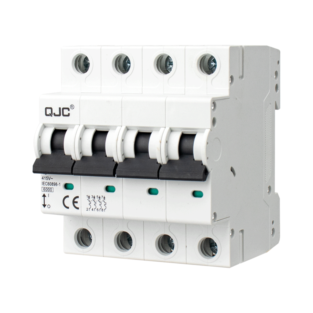 2024 QJC DC Miniature Circuit Breakers Solar PV MCB 12V 24V 48V 550V 1000V Main Switch 2P 4P 10A 16A 20A 32A 63A Battery Protect