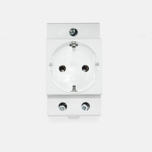 QJC Wholesale 2P 16a 250V Electric Europe standard German AC30 Modular socket female switch 35mm din rail wall mounted Groundi