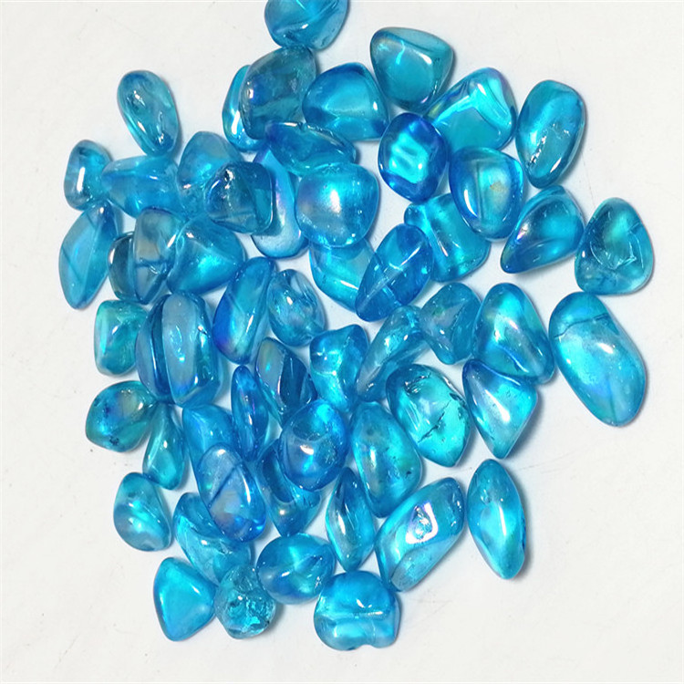 Wholesale Polished Clear Stone Natural Blue Aura Quartz Crystal Tumbled Healing Stones For Sale