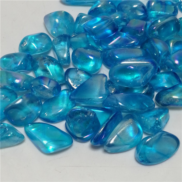 Wholesale Polished Clear Stone Natural Blue Aura Quartz Crystal Tumbled Healing Stones For Sale