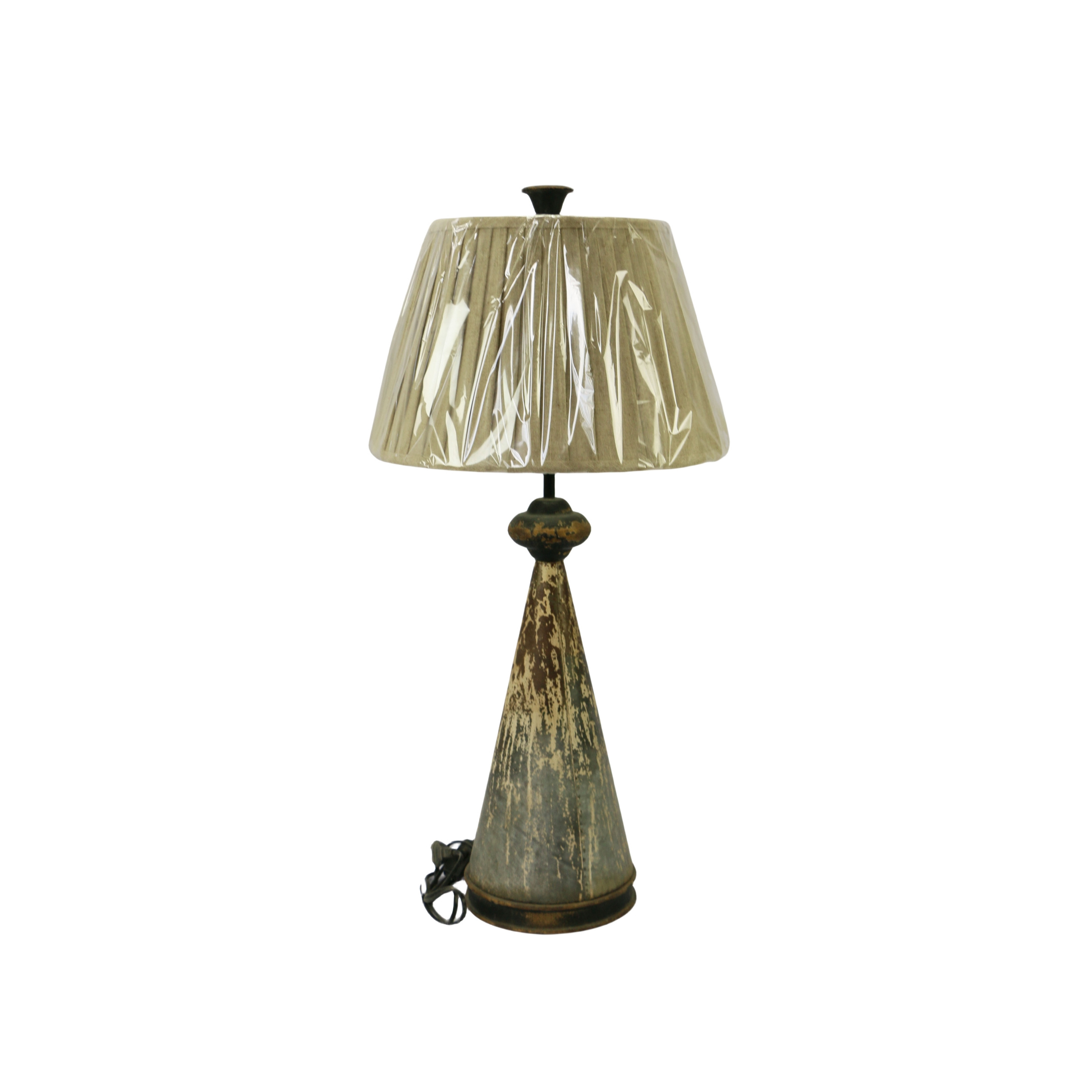 Tropical Antique Gold Table Lamp with Aged Brass Finish - Palm Leaf Accents Desk Light for Exotic Interiors