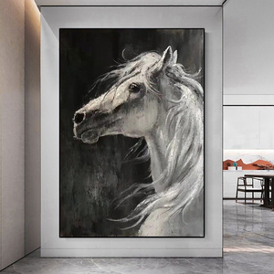 Custom handmade Abstract Horse textured canvas Oil Paintings Large Size Animals Wall Art decor painting for Living Room Decor