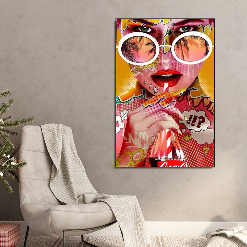 Graffiti Abstract Cool Girl Wall Art Poster Modern Pop art Woman Canvas Painting Living Room Bedroom Home Decor Mural Picture