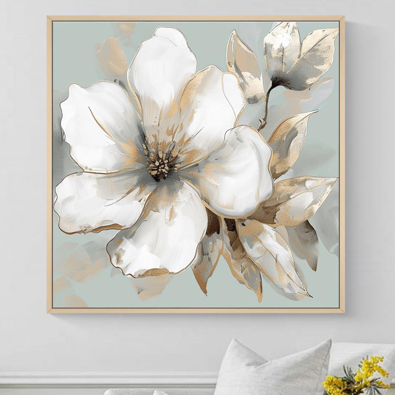 Custom Handmade classical flower oil painting on canvas modern canvas art white flower painting for home wall decoration