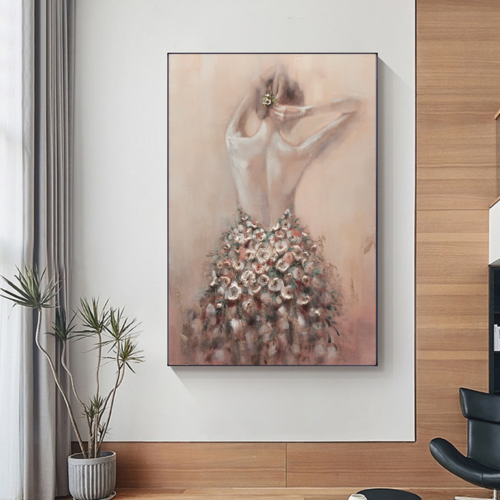 Home decoration wall art nude girls back design painting handmade canvas oil painting