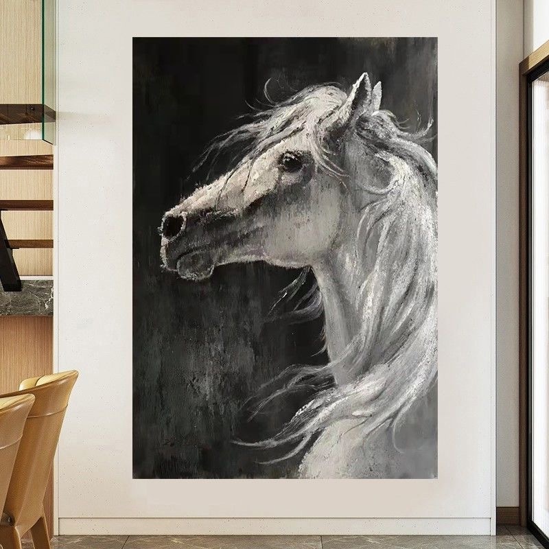 Custom handmade Abstract Horse textured canvas Oil Paintings Large Size Animals Wall Art decor painting for Living Room Decor