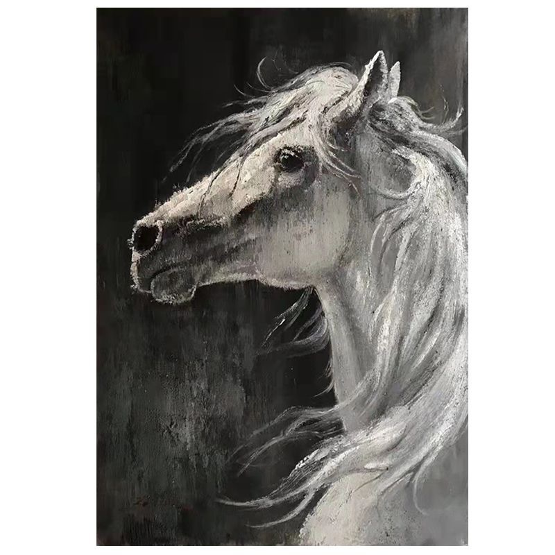 Custom handmade Abstract Horse textured canvas Oil Paintings Large Size Animals Wall Art decor painting for Living Room Decor