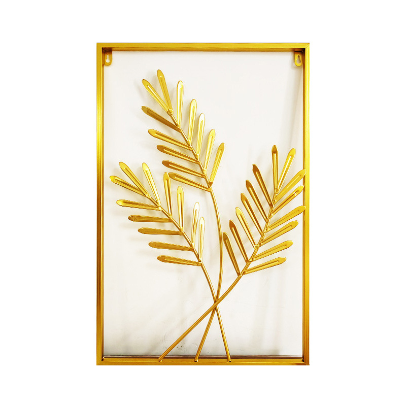 Wholesale Modern Metal Leaf Wall Decoration Hanging Arts Crafts Wall Decor Gold Europe Zhejiang Decorative Rectangle Flower Home