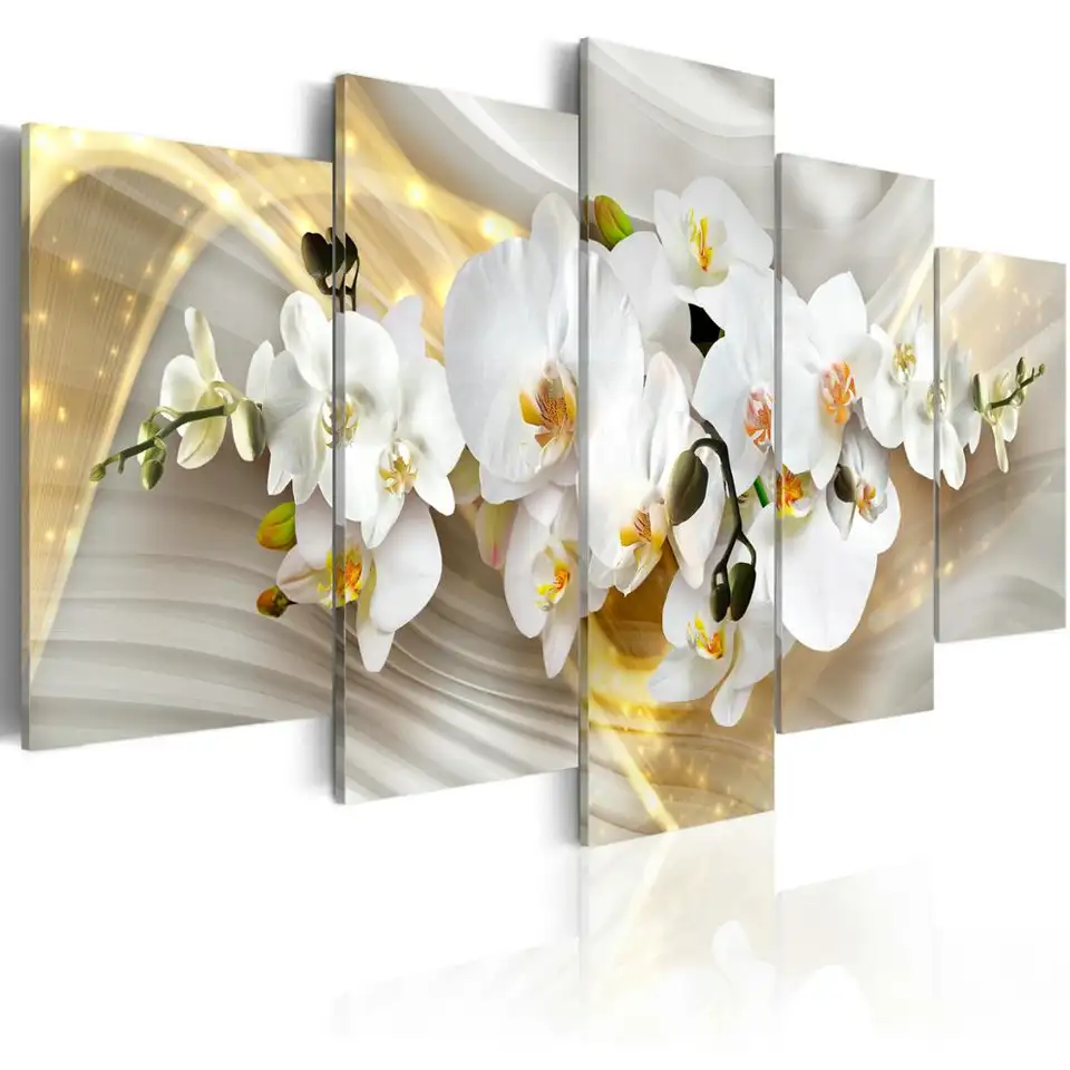 Canvas Printing Custom Flower Pop Print Oil Pictures Abstract Living Room 5 Piece Paintings Decorative Picture Painting Wall Art