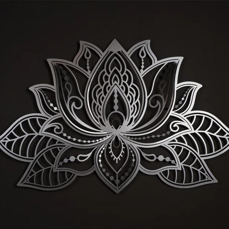 3D Gold Large Metal flower Art Wall Decor Customized Lotus Flower Shaped Wall Hanging for Home Decor Accessories