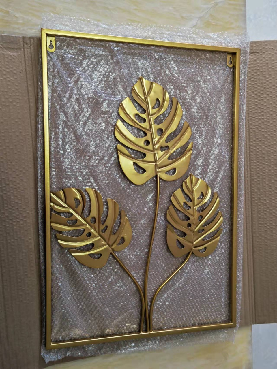 Wholesale Modern Metal Leaf Wall Decoration Hanging Arts Crafts Wall Decor Gold Europe Zhejiang Decorative Rectangle Flower Home