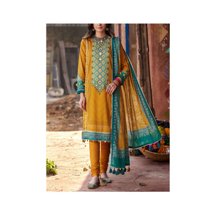 Punjabi patiyaia lawn dress ready to wear salwar kameez suit with Neck Embroidered 3 piece customized size option