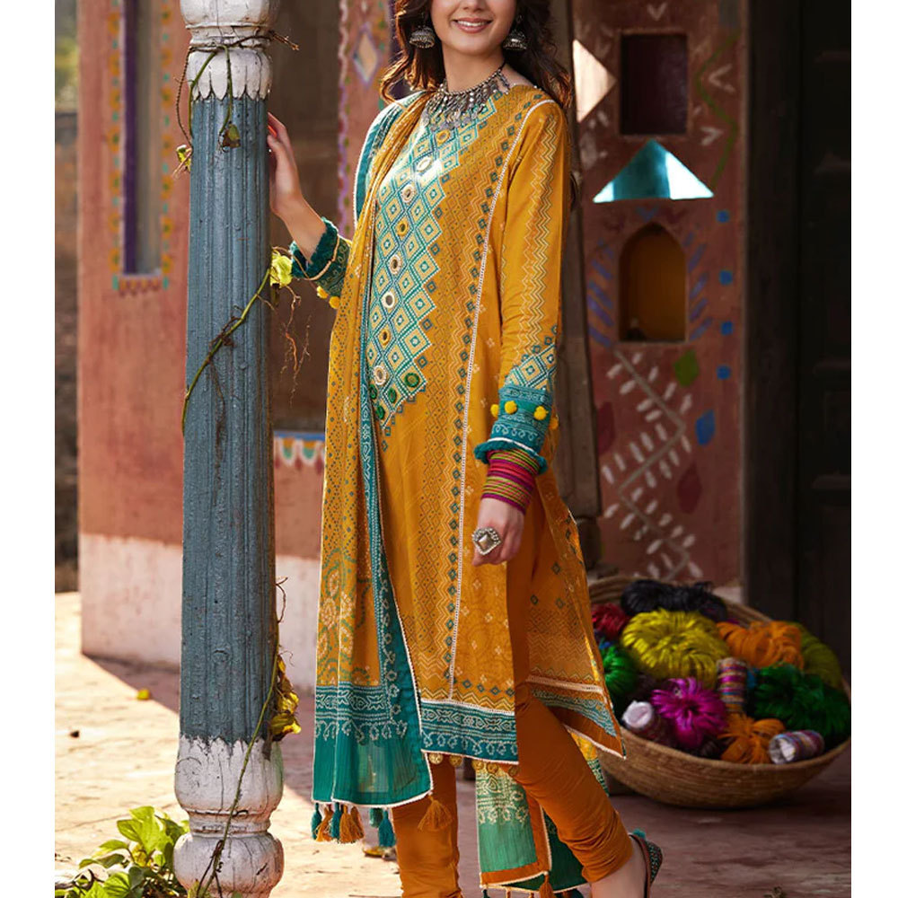 Punjabi patiyaia lawn dress ready to wear salwar kameez suit with Neck Embroidered 3 piece customized size option