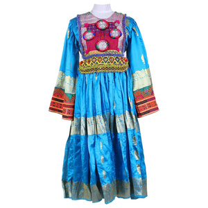 Tribal ethnic vintage, Afghani party traditional Kochi Dress Afghani light blue color women Afghani dress