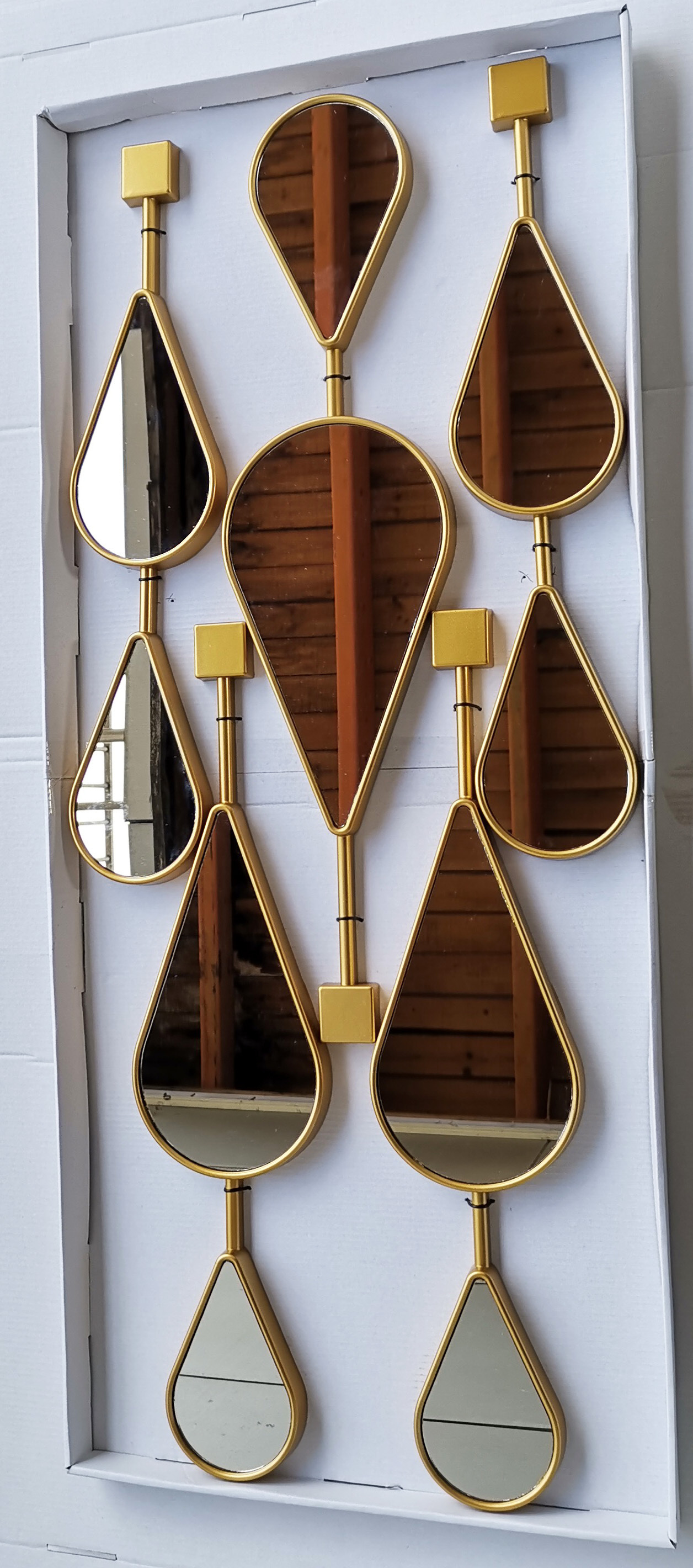 Teardrop Gold Luxury  Wall Mirror Modern Living Room Home Decor Teardrop Shape Wall Mirror Set