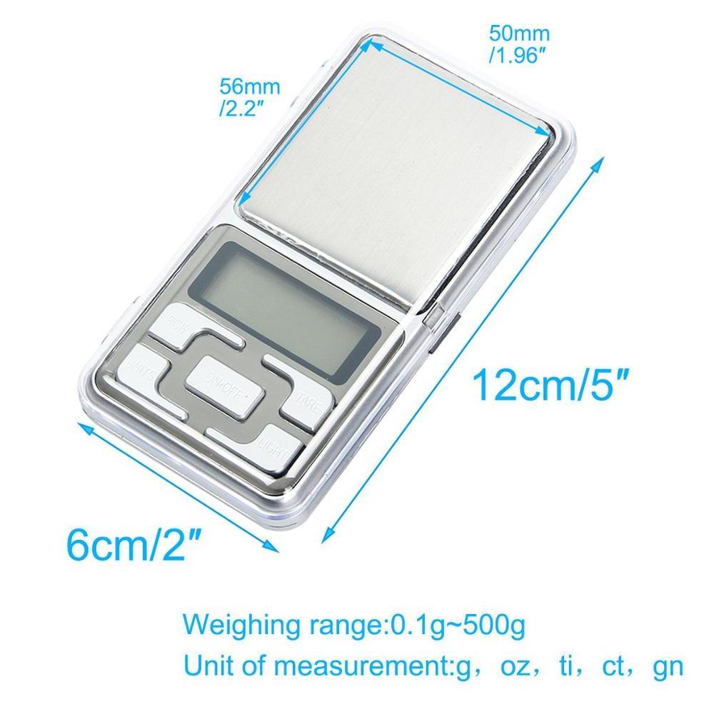 High Precision Digital Pocket Scale Jewelry Scale Electronic Scale ABS Plastic+stainless Steel 2*AAA Battery AAA Battery -2 PCS