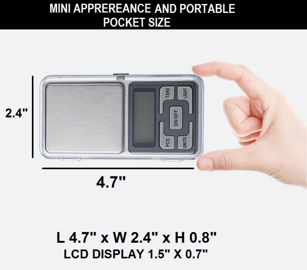 High Precision Digital Pocket Scale Jewelry Scale Electronic Scale ABS Plastic+stainless Steel 2*AAA Battery AAA Battery -2 PCS