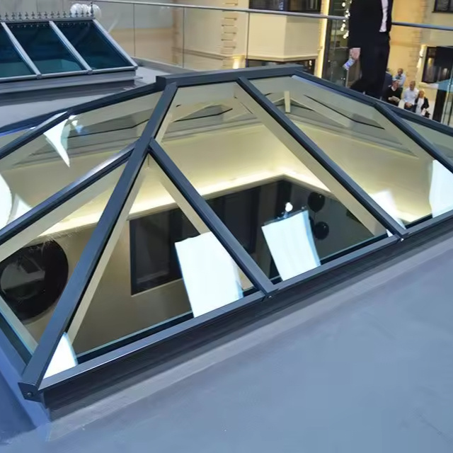 Tempered Insulated Glass Roofing System Aluminium Skylight Awning Electric Glass Roof